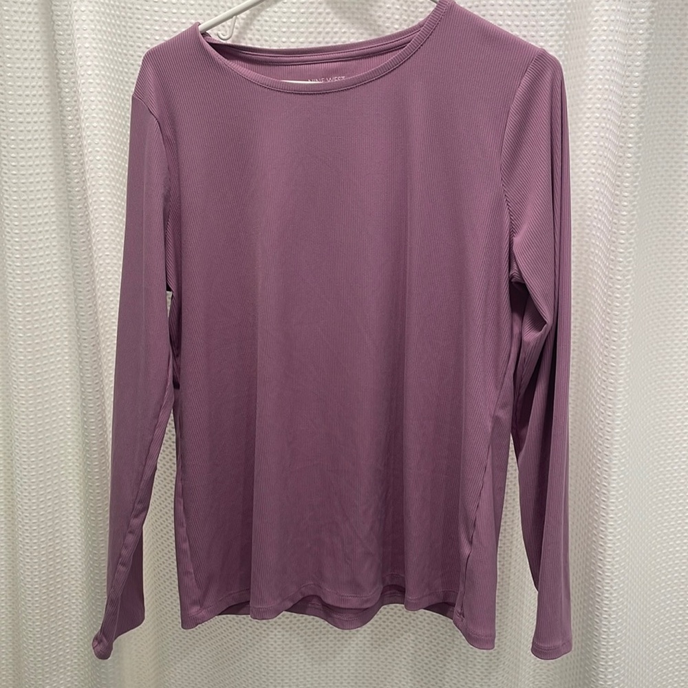 Purple ribbed long sleeve